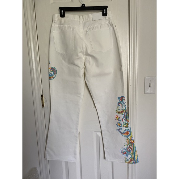 New Polo Ralph Lauren Jean women SIZE 8 Regular White Paint Multi colors‎ - Picture 5 of 16